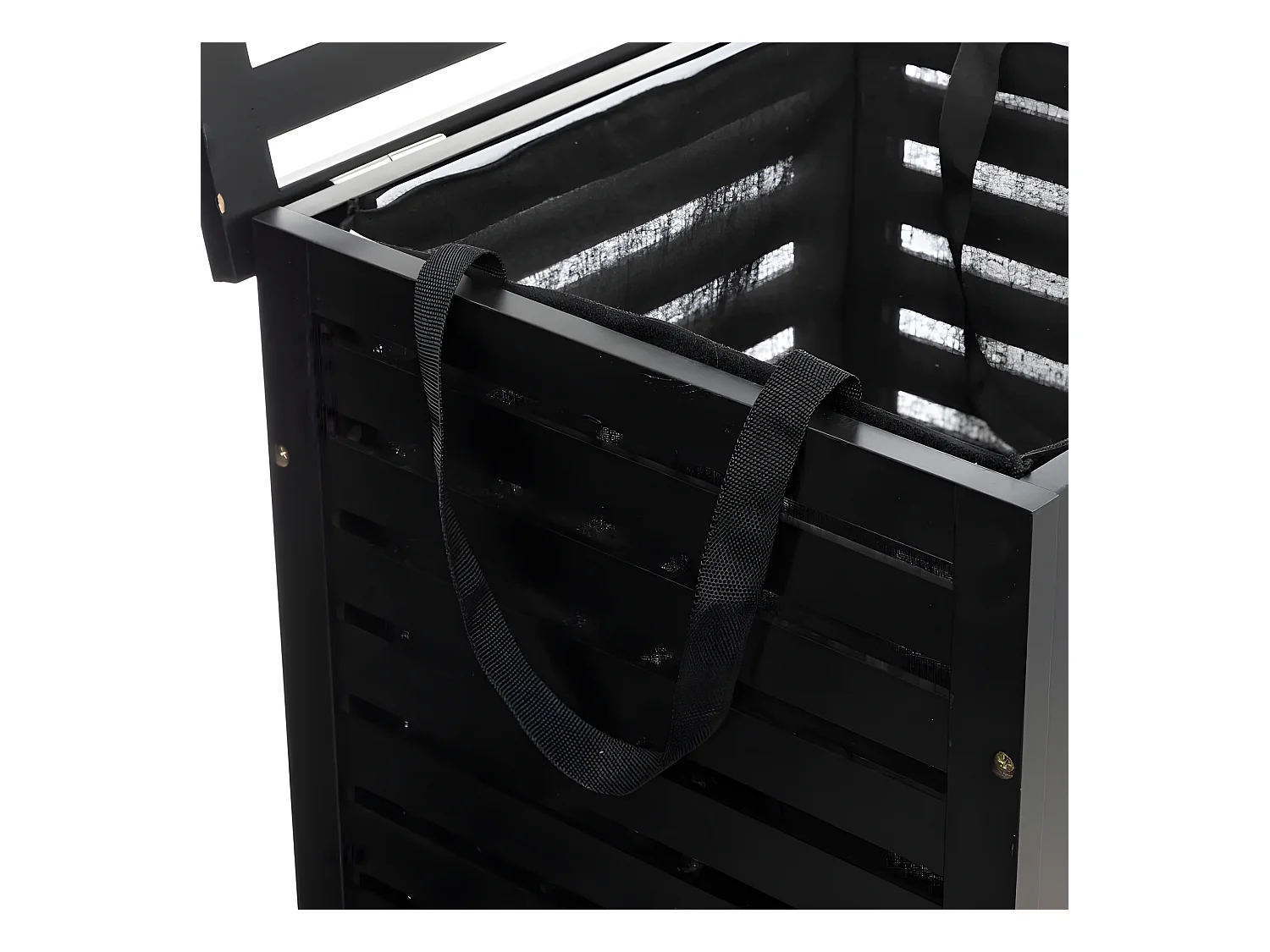 Schwarzer Bambus-Wäschekorb 65 L 40 x 40 x 58 cm