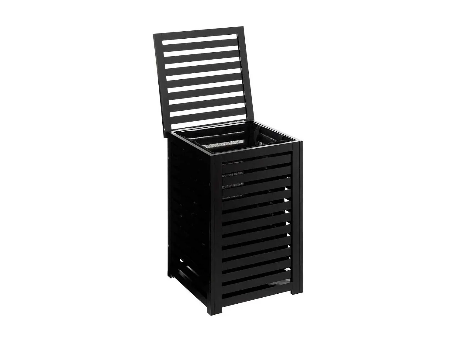 Schwarzer Bambus-Wäschekorb 65 L 40 x 40 x 58 cm