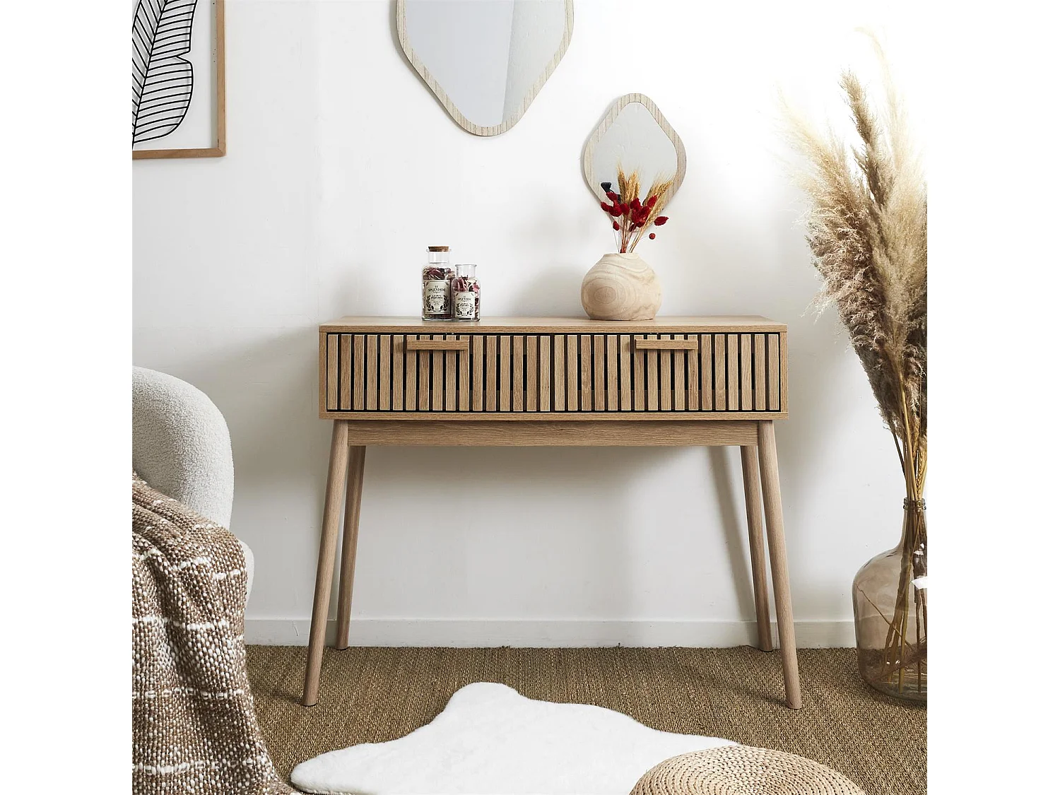 Console Klaus 2 Tiroirs Marron