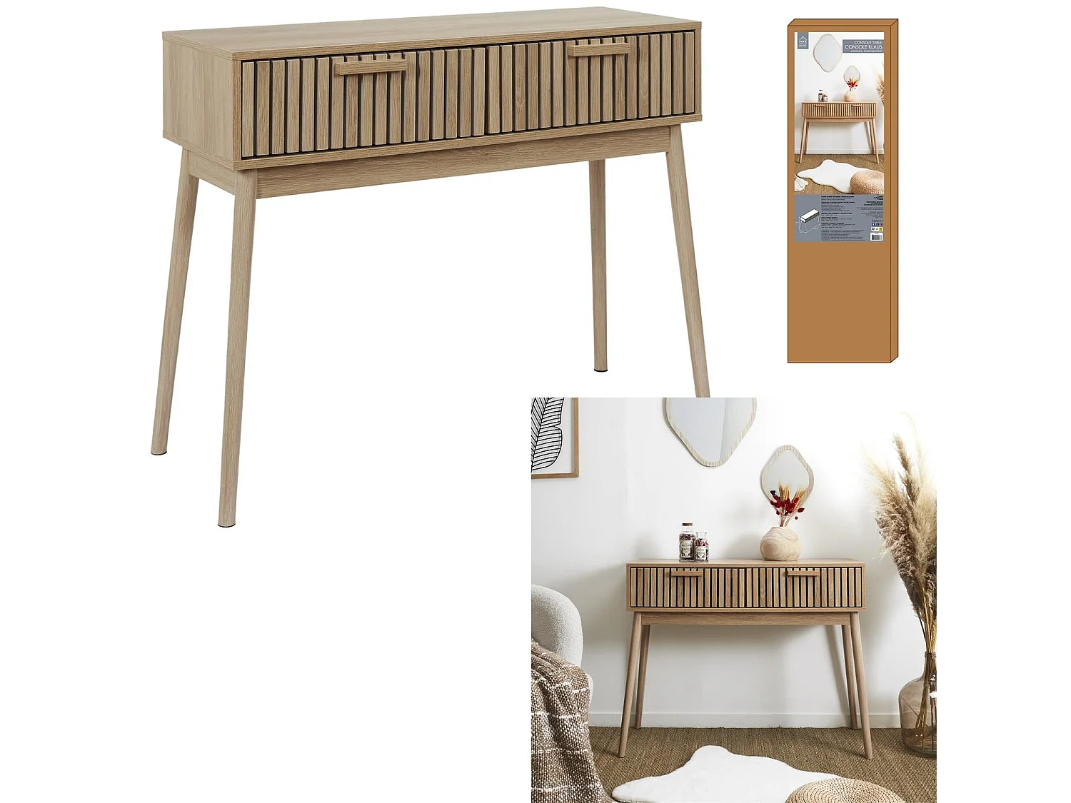 Console - HOME DECO FACTORY - Klaus - Authentique - Industrielle - Marron