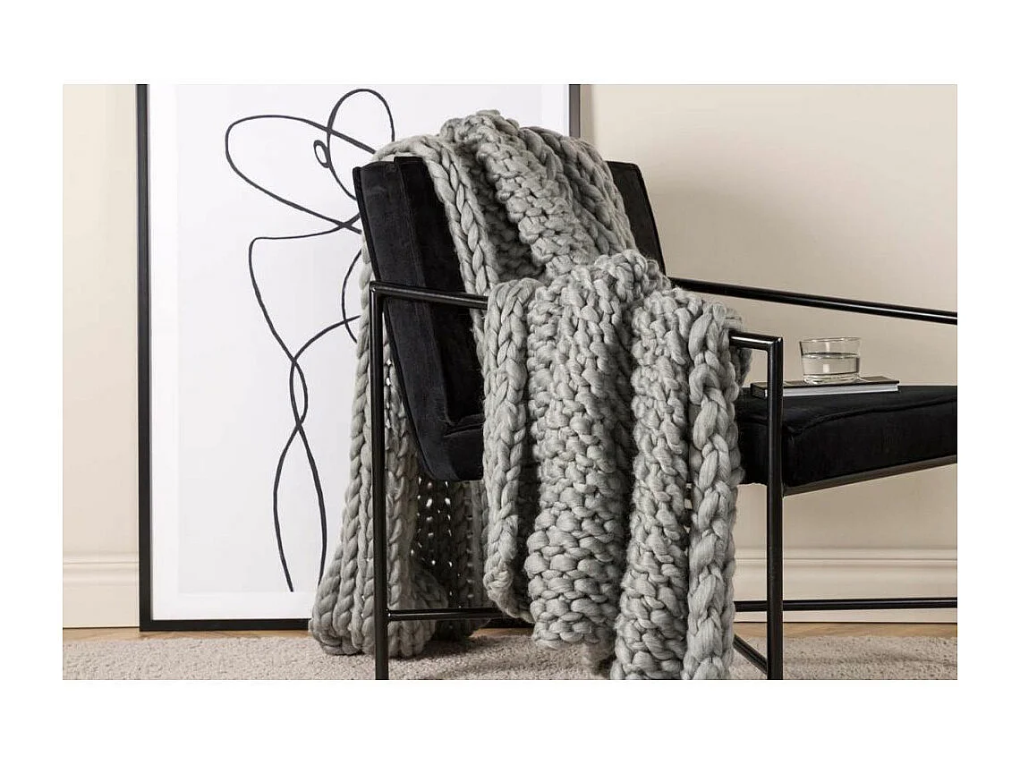 Grobmaschige Sofaüberwürfe aus Polyester Kate 170 x 130 cm