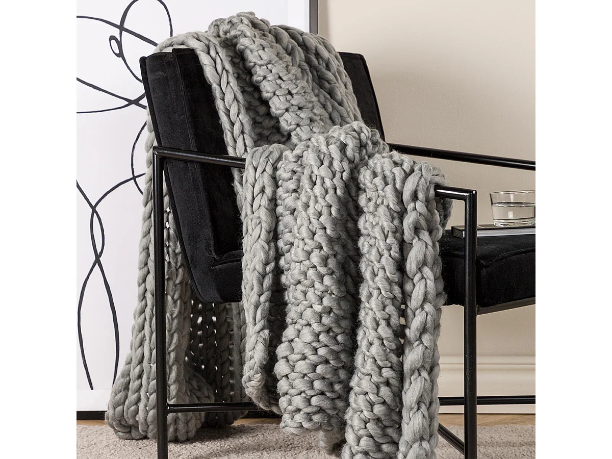 Kate plaid 170x130cm grijs.