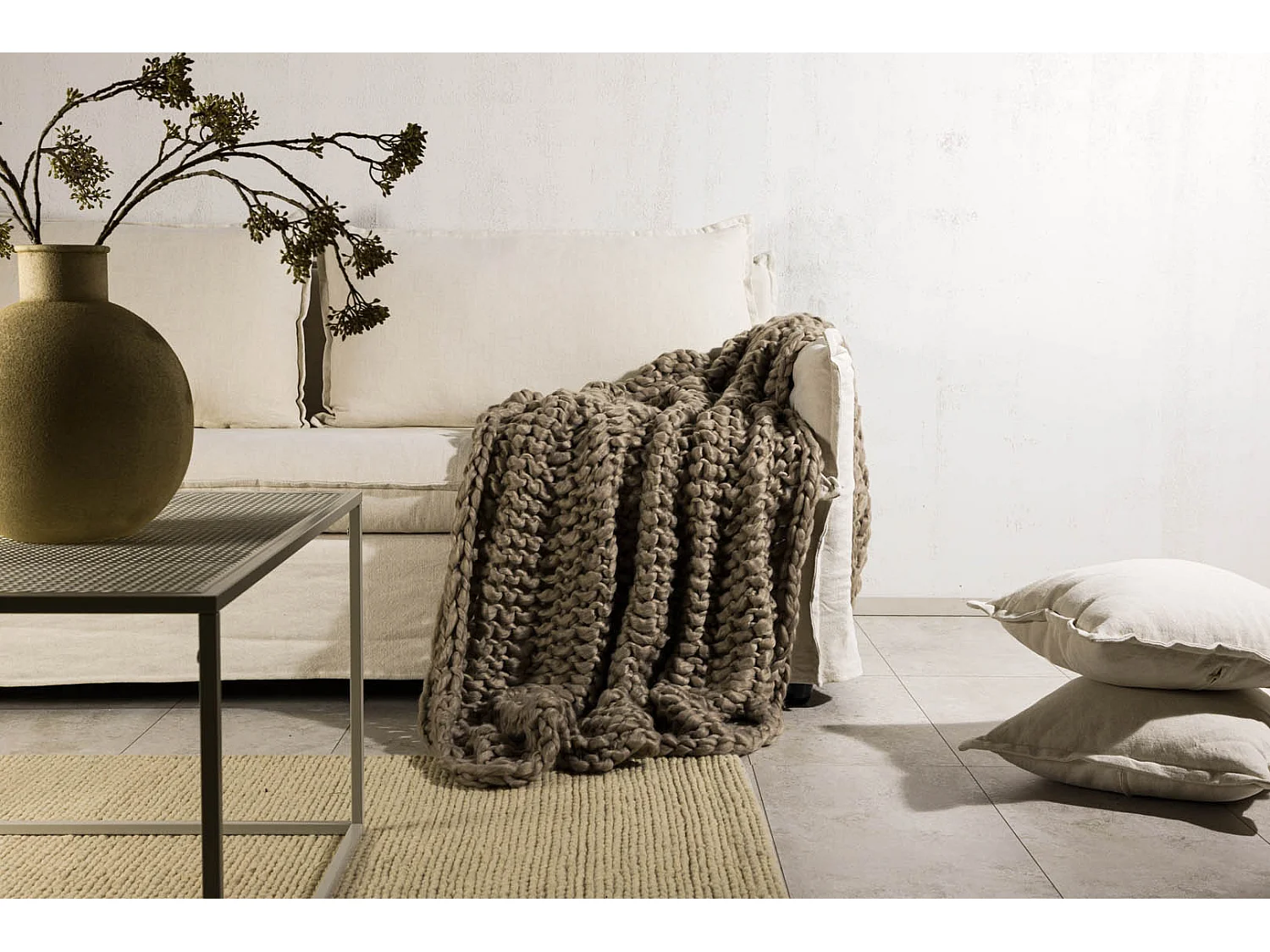 Kate plaid 170x130cm marron.