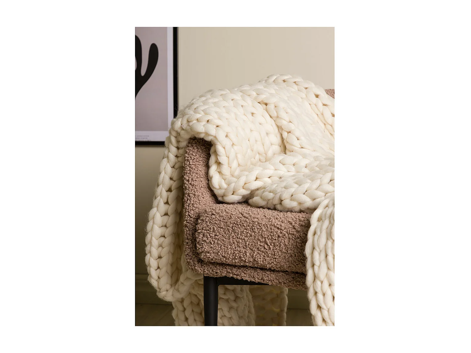 Kate plaid 170x130cm offwhite.