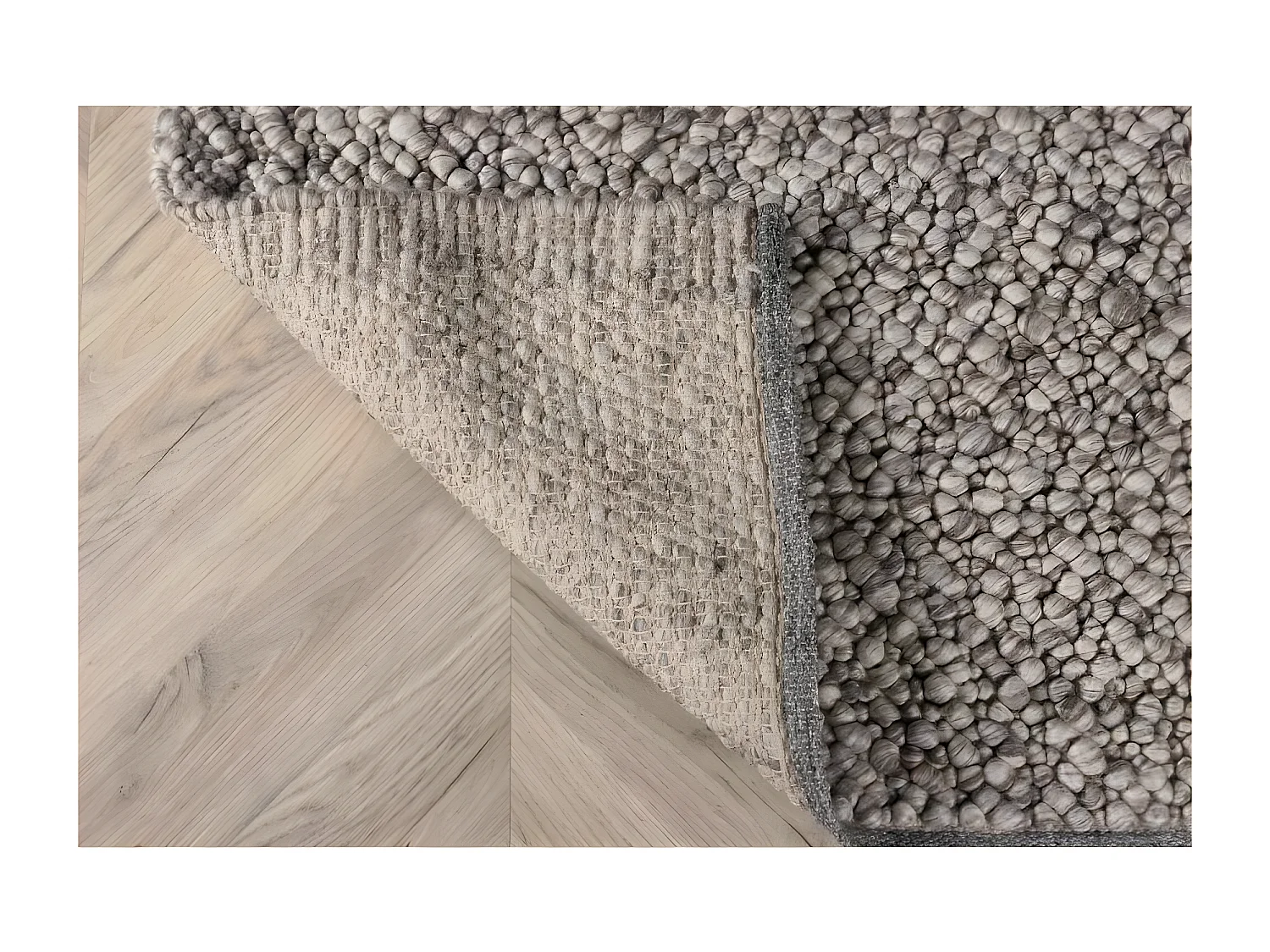 Hellgrauer Viskose- und Wollteppich Jajru 300 x 200 cm