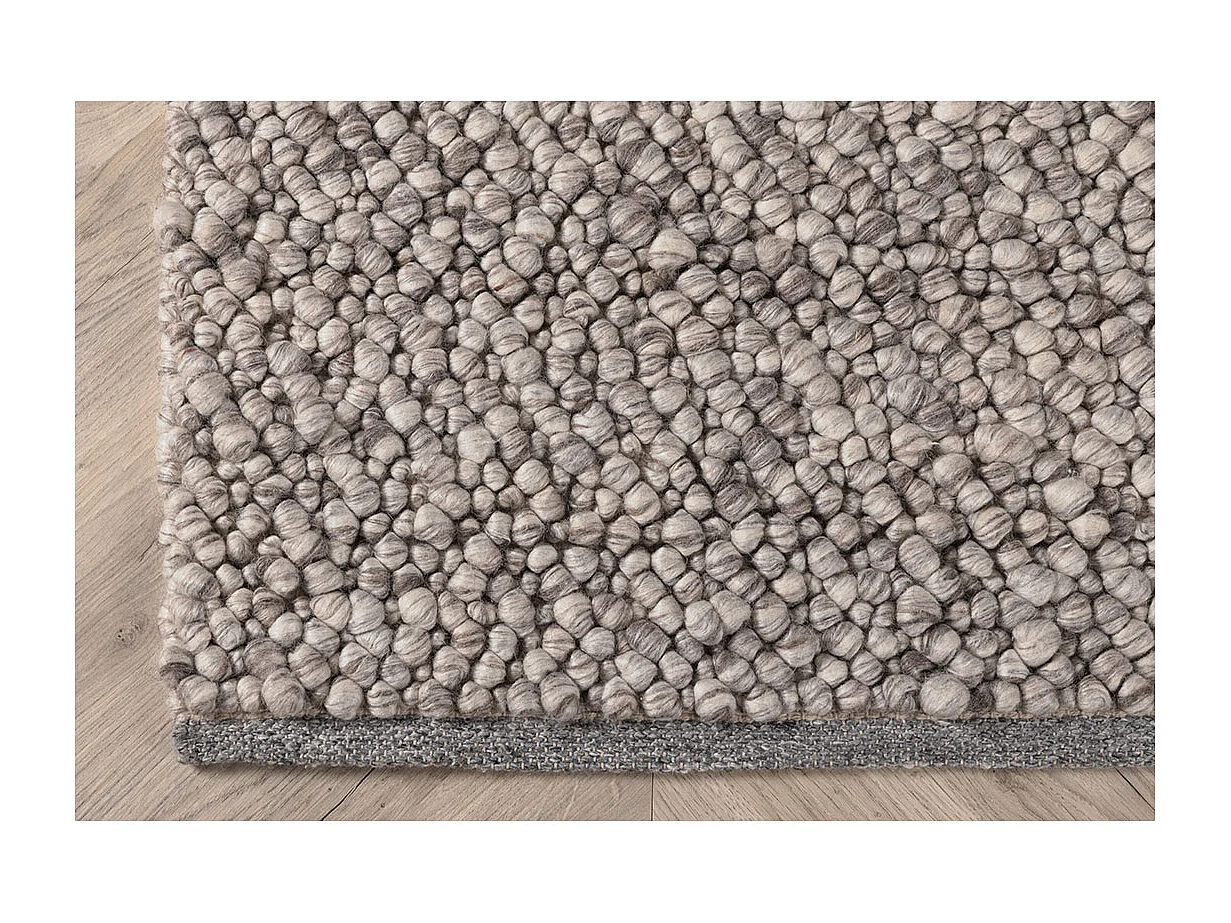 Tapis Déco en Laine "Jajru" 200x300cm Gris Clair