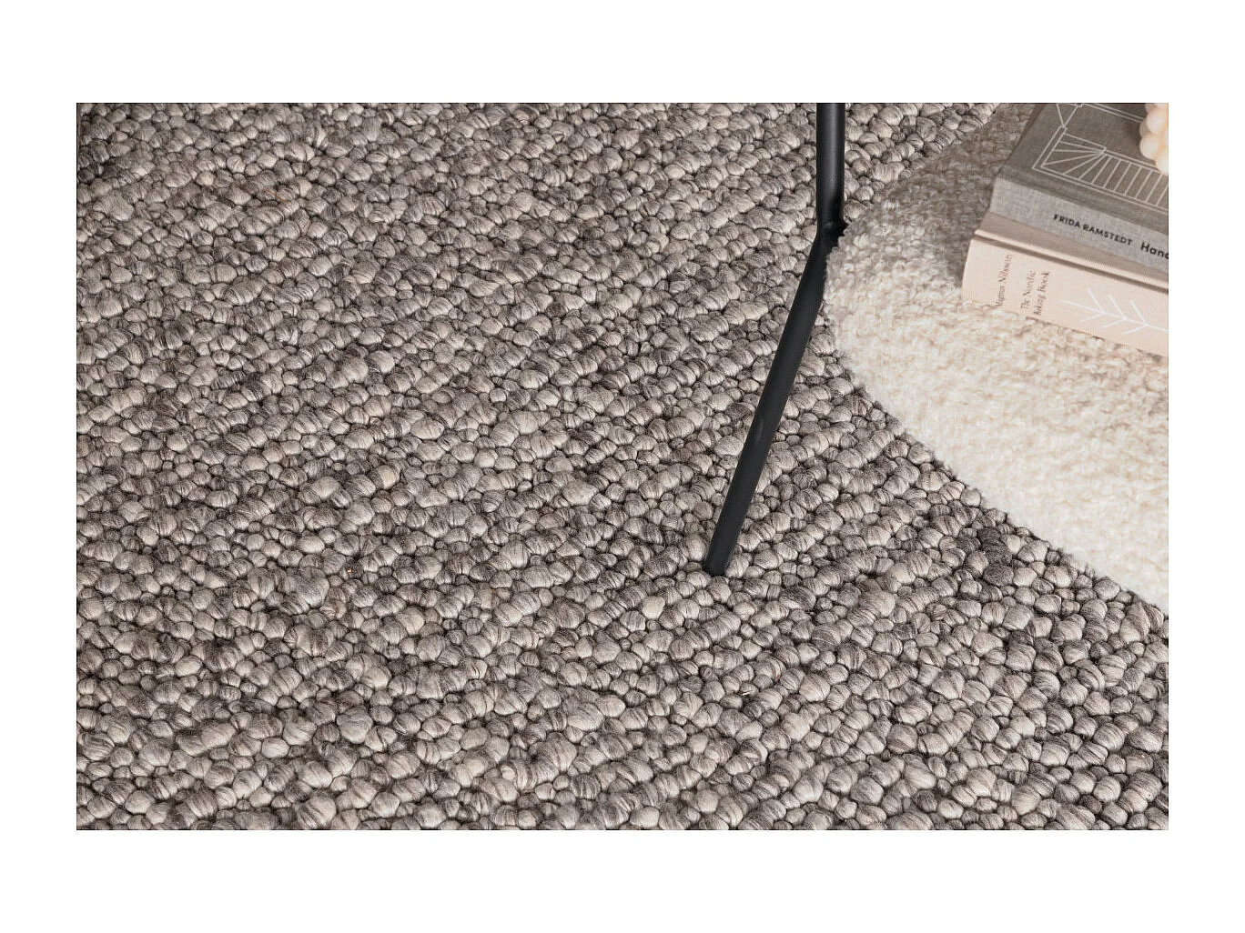 Tapis Déco en Laine "Jajru" 250x350cm Gris Clair