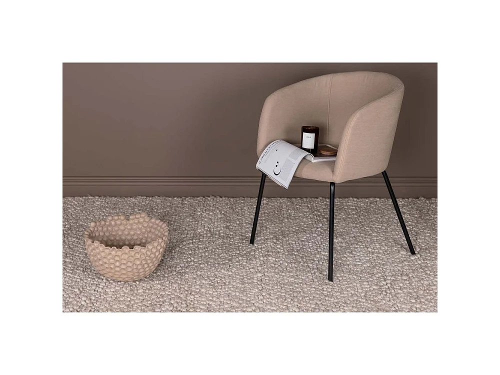 Beigefarbener Viskose- und Wollteppich Jajru 350 x 250 cm