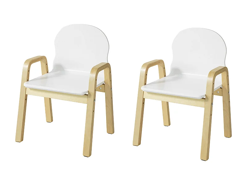Lot de 2 Chaises Enfant Design Fauteuil pour Enfants avec accoudoirs et Dossier Chaise Confortable Haute qualité- Hauteur réglable,SoBuy KMB24-Wx2