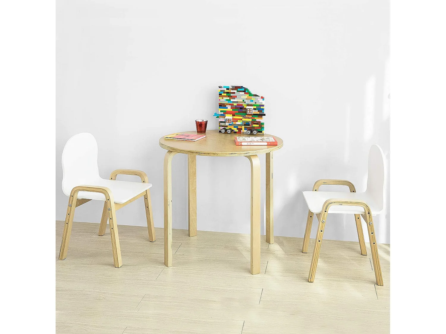 Lot de 2 Chaises Enfant Design Fauteuil pour Enfants avec accoudoirs et Dossier Chaise Confortable Haute qualité- Hauteur réglable,SoBuy KMB24-Wx2