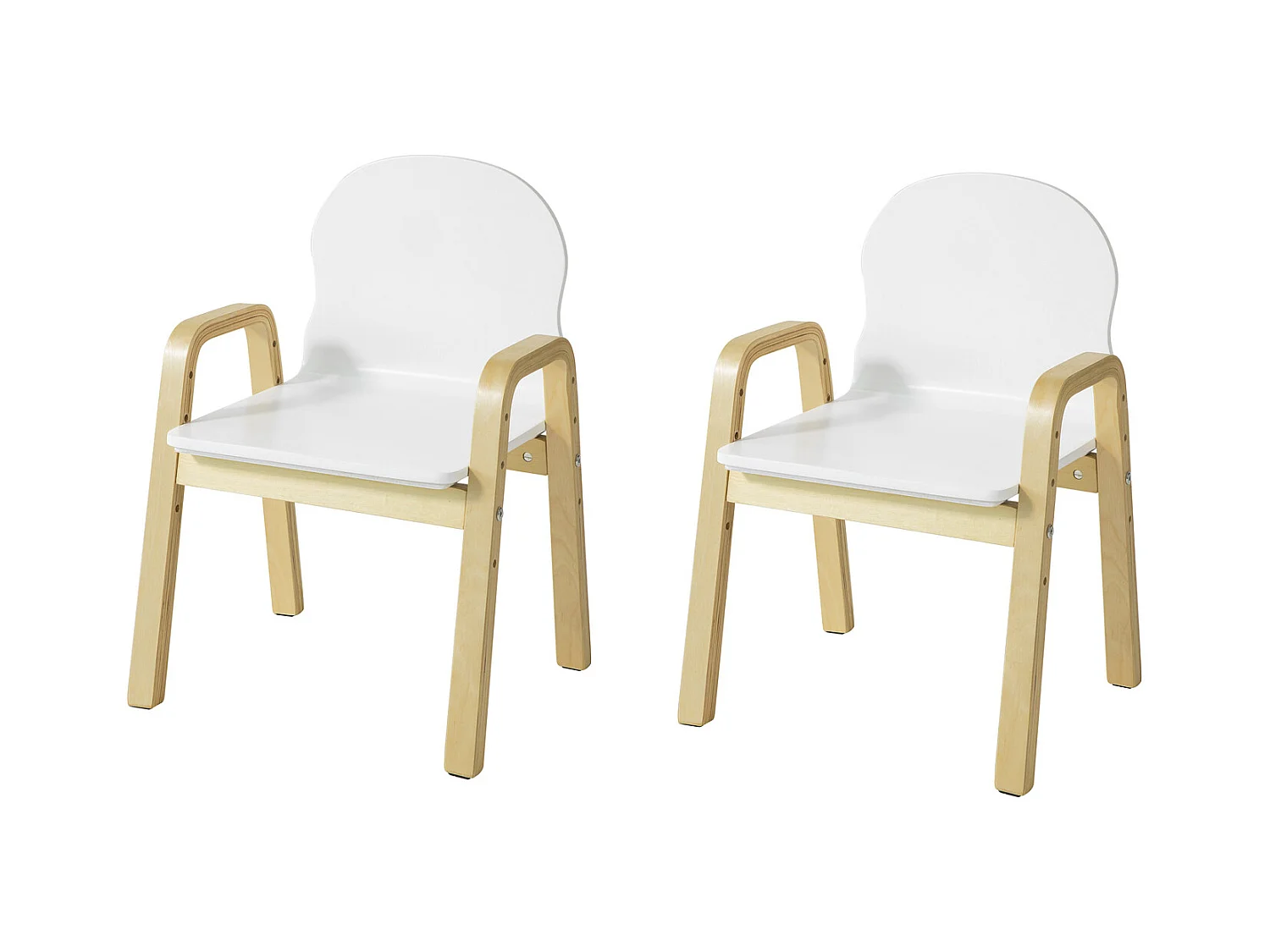 Lot de 2 Chaises Enfant Design Fauteuil pour Enfants avec accoudoirs et Dossier Chaise Confortable Haute qualité- Hauteur réglable,SoBuy KMB24-Wx2