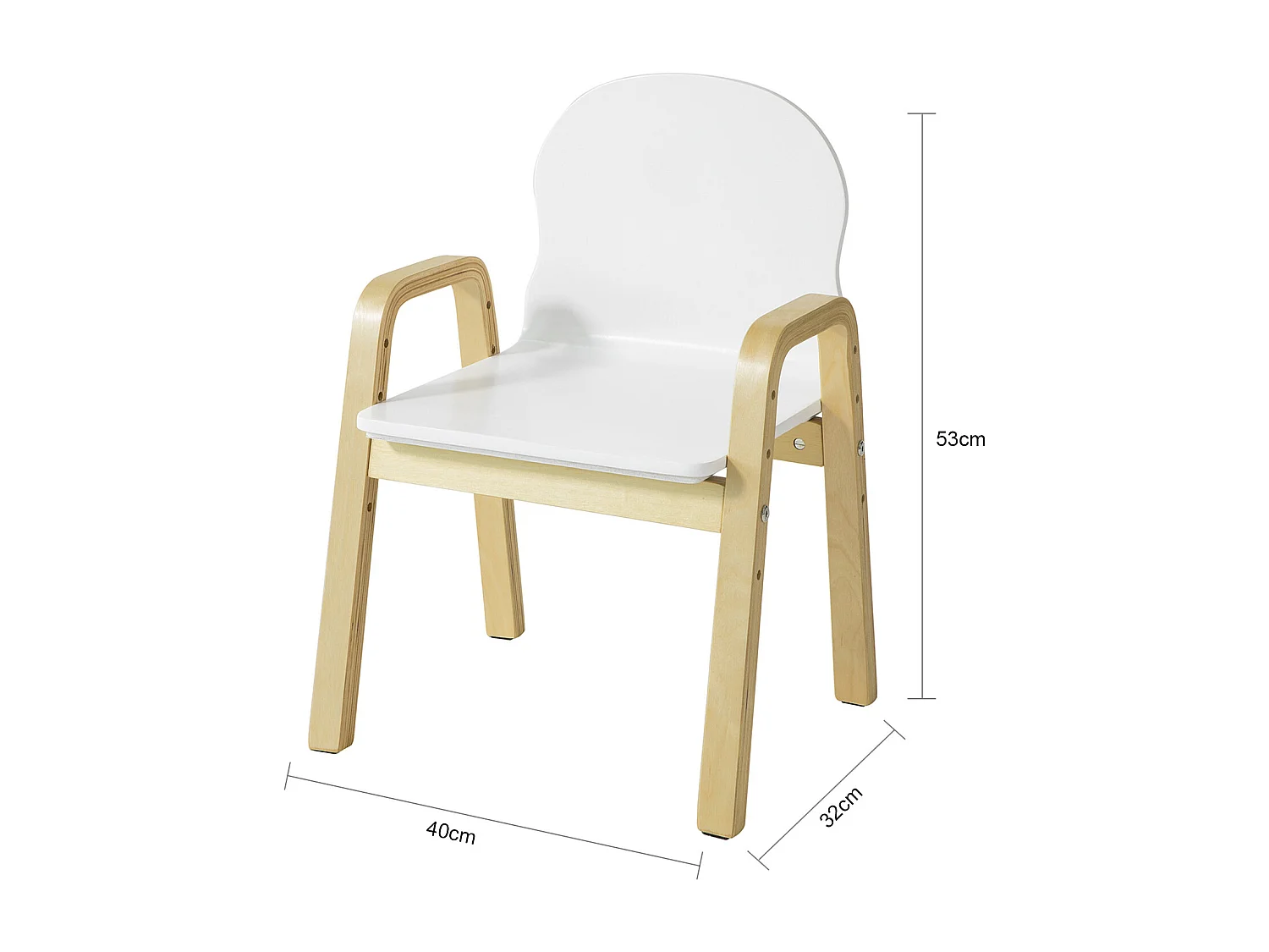 Lot de 2 Chaises Enfant Design Fauteuil pour Enfants avec accoudoirs et Dossier Chaise Confortable Haute qualité- Hauteur réglable,SoBuy KMB24-Wx2