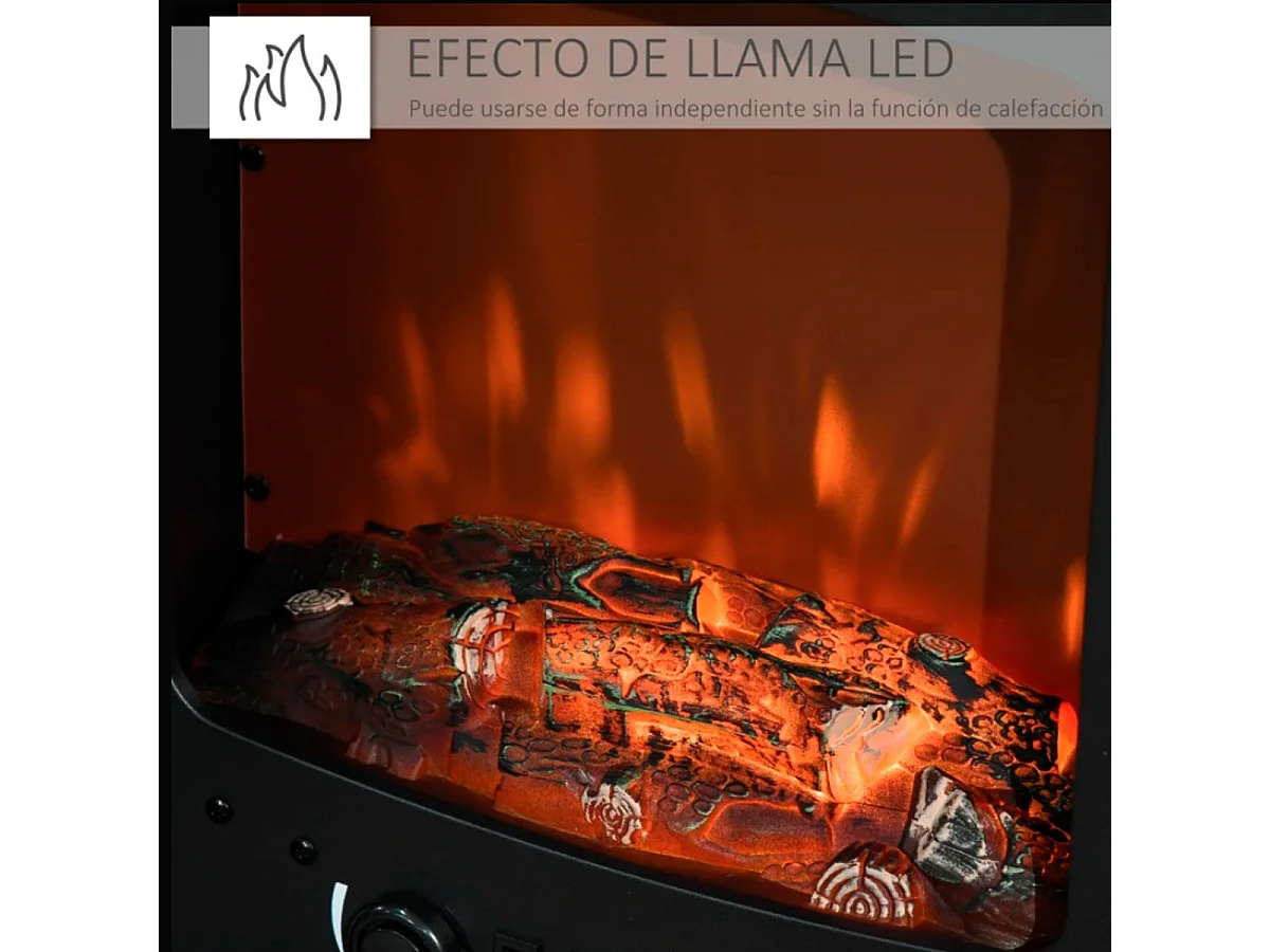 Chimenea eléctrica negro 39x26x54.8 cm HOMCOM
