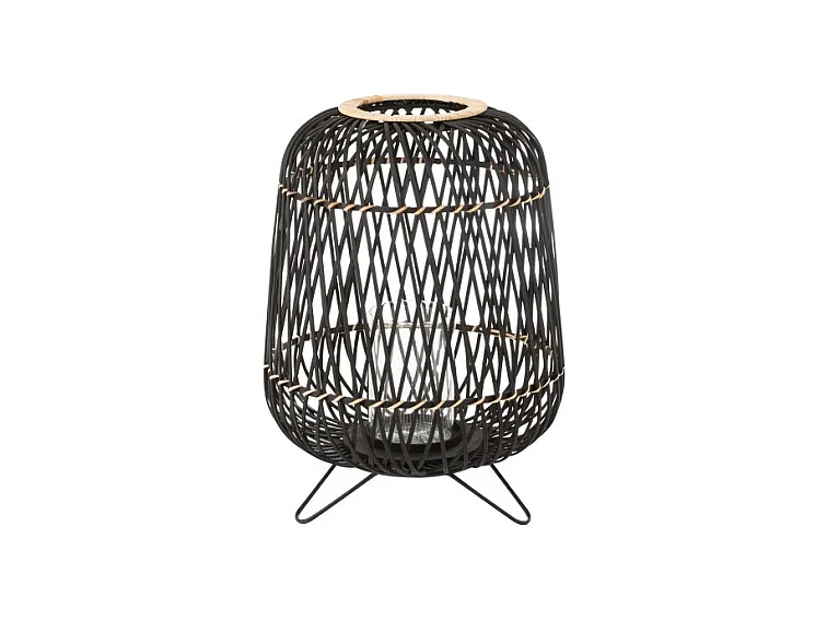 Lanterne Déco "Bambou sur Pied" 57cm Noir