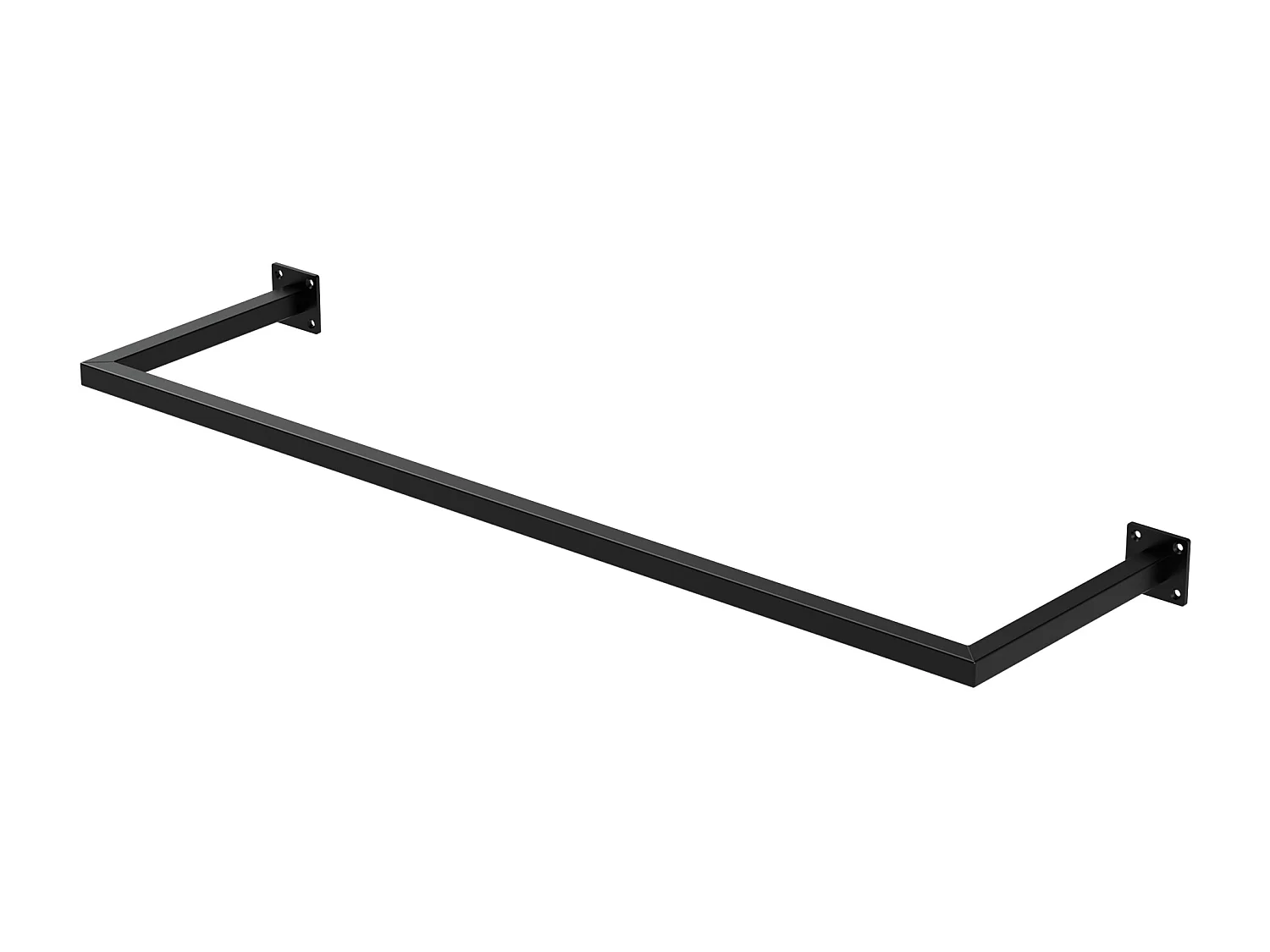 Perchero de pared 110 x 30 cm negro para vestidor barra para ropa hasta 50 kg