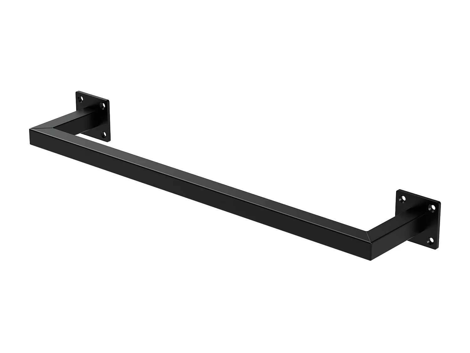 Porta asciugamani barra appendiabiti in acciaio nero attacco al muro 60 x 12 cm