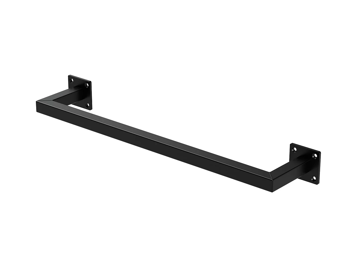 Tringle à vêtements tringle de support noir montage mural porte-manteau 60x12 cm