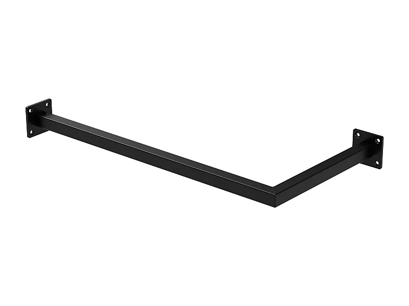 Perchero de pared 60 x 30 cm negro en forma de L para vestidor barra para ropa