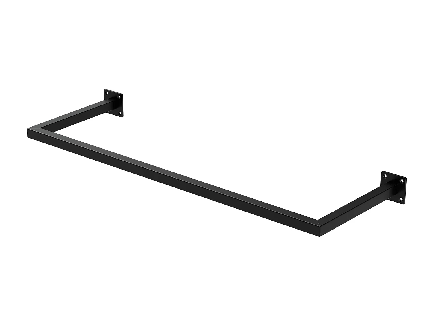 Tringle à vêtements tringle de support noir montage mural porte-manteau 90x30 cm