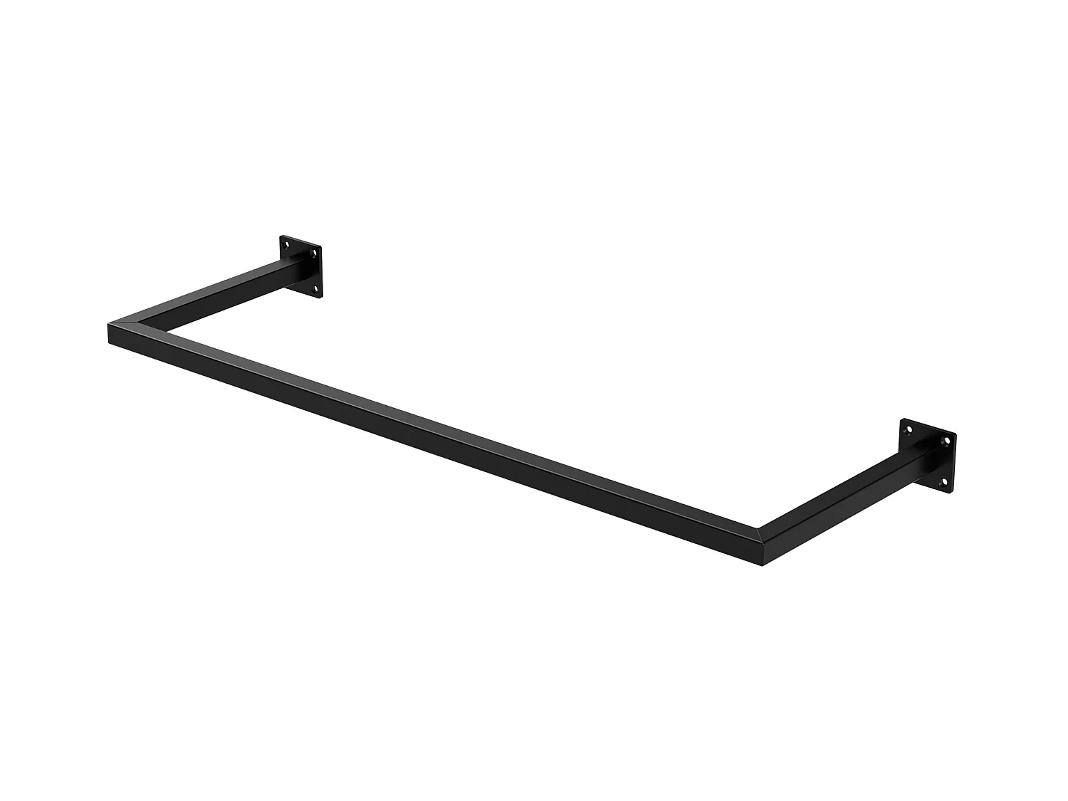Porta asciugamani barra appendiabiti in acciaio nero attacco al muro 90 x 30 cm