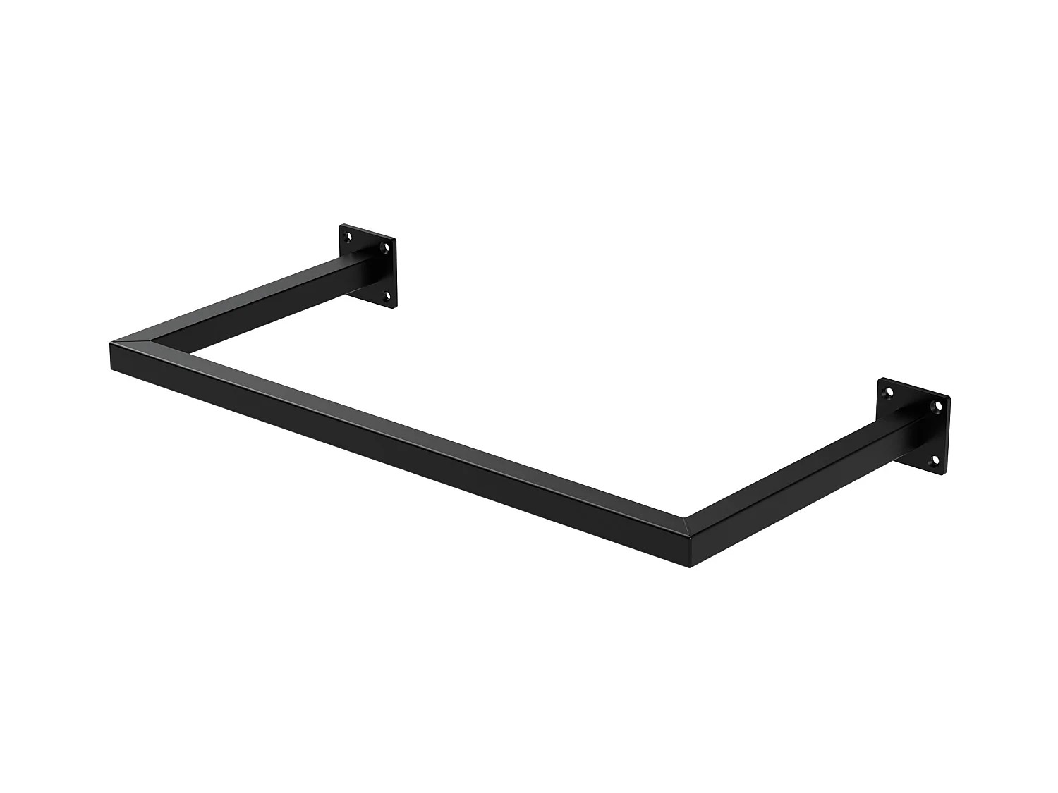 Tringle à vêtements tringle de support noir montage mural porte-manteau 60x30 cm