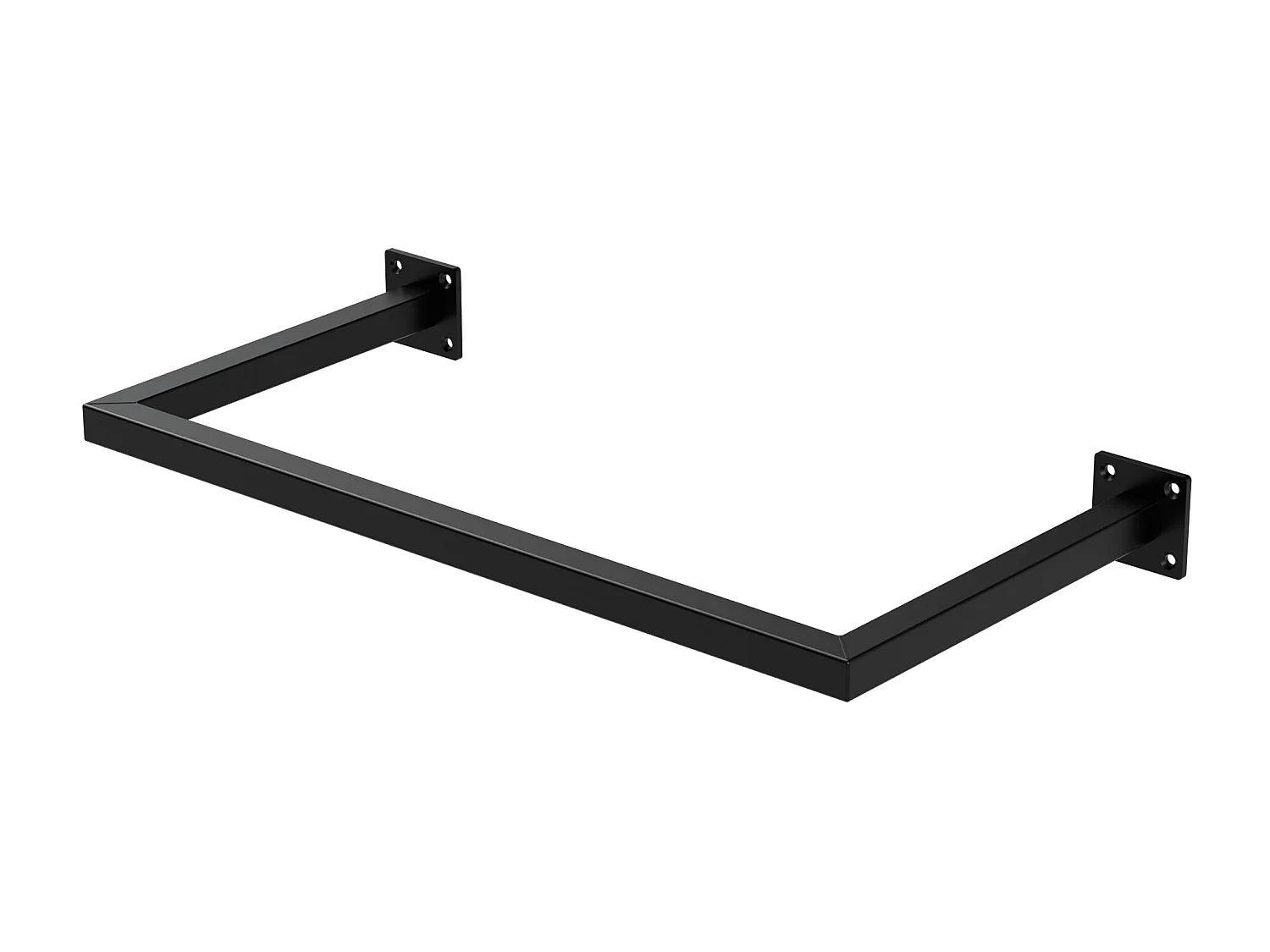 Perchero de pared 60x30cm negro para vestidor/armario barra para ropa hasta 50kg