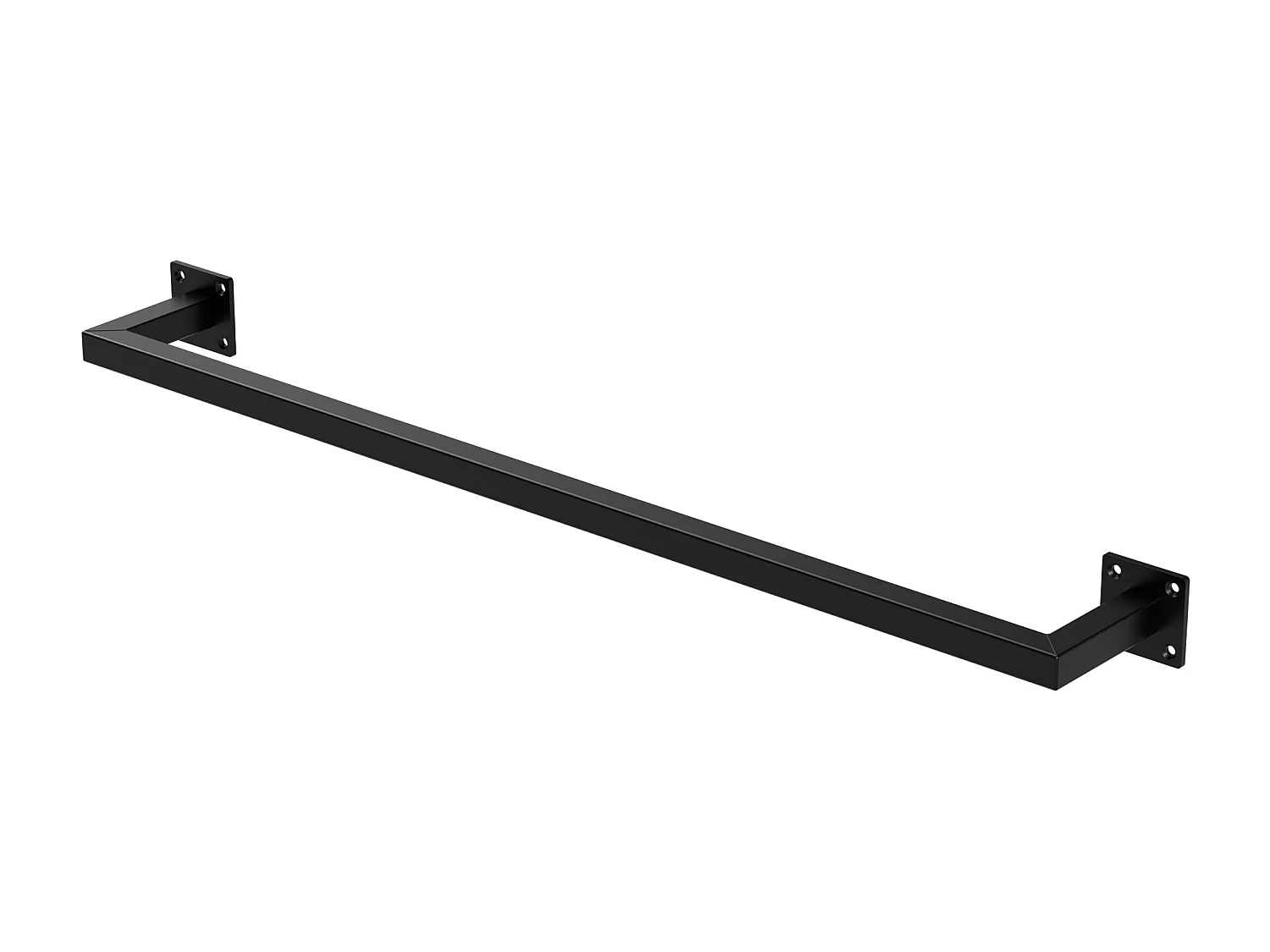 Perchero de pared 90x12cm negro para vestidor/armario barra para ropa hasta 50kg