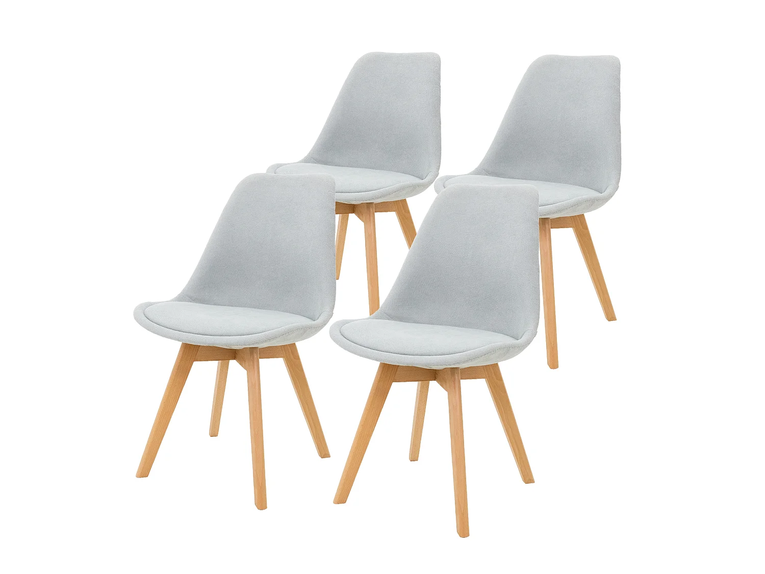 Lot de 4 chaises de salle à manger Chaise de salon Chaise de cuisine en lin Chai