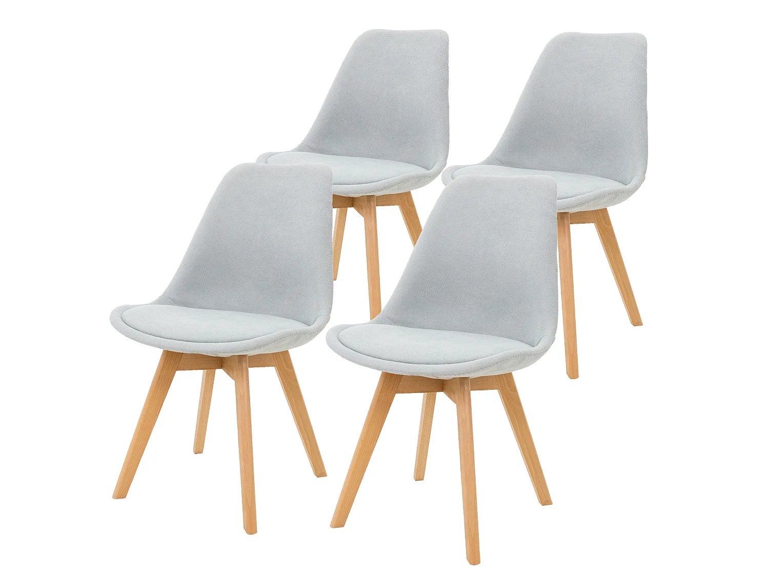 Lot de 4 chaises de salle à manger Chaise de salon Chaise de cuisine en lin Chai