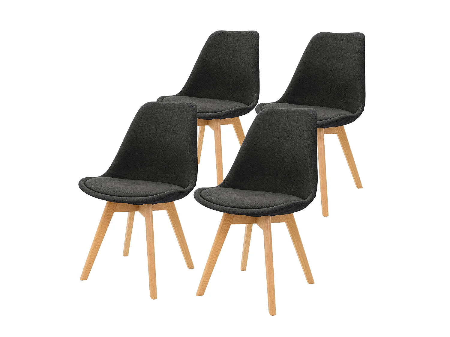 Lot de 4 chaises de salle à manger Chaise de salon Chaise de cuisine en lin Chai