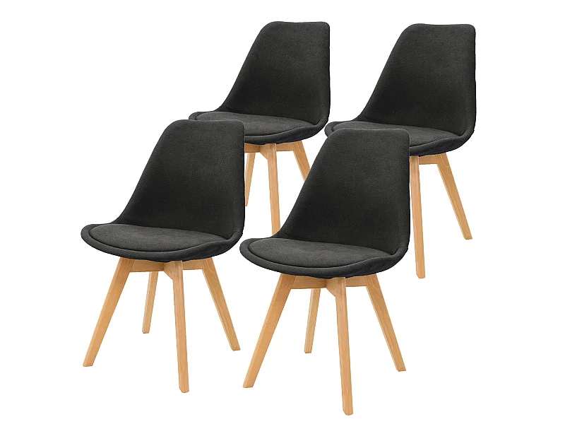 Set di 4 sedie da sala da pranzo Sedie da soggiorno Sedia da cucina Sedia in lin