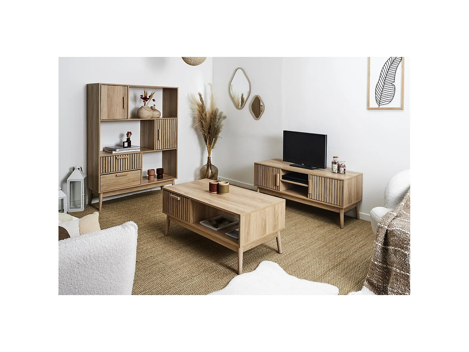 Meuble TV - HOME DECO FACTORY - Klaus - Pratique - Marron