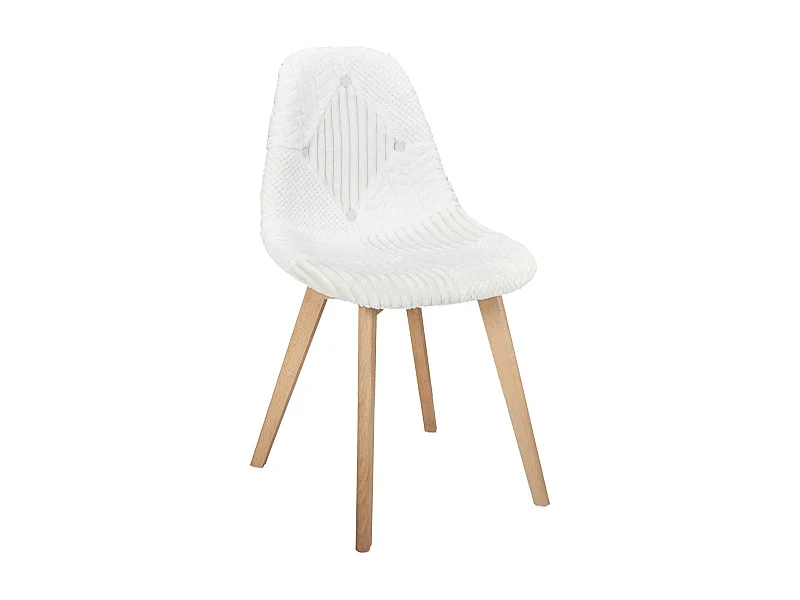 Chaise Scandinave Patchwork Blanc - Lot De 4 Beige, Marron