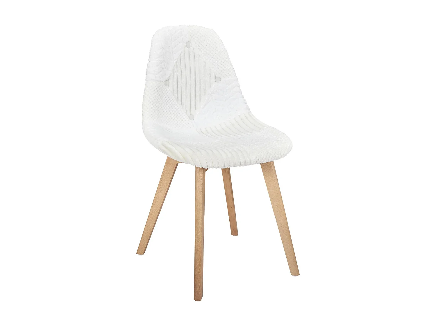 Chaise Scandinave Patchwork Blanc - Lot De 4 Beige, Marron