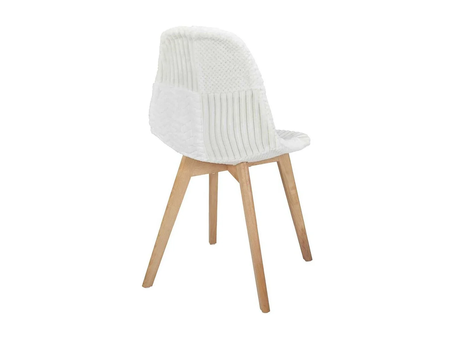 Chaise Scandinave Patchwork Blanc - Lot De 4 Beige, Marron