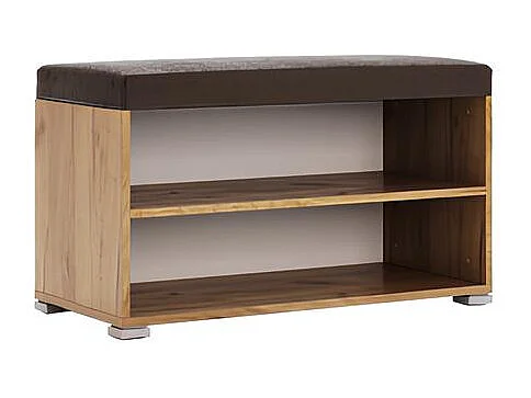 Ensemble d'entrée vestiaire avec miroir, commode, armoire et banc chaussures LUNE chêne-lave 2,2 m