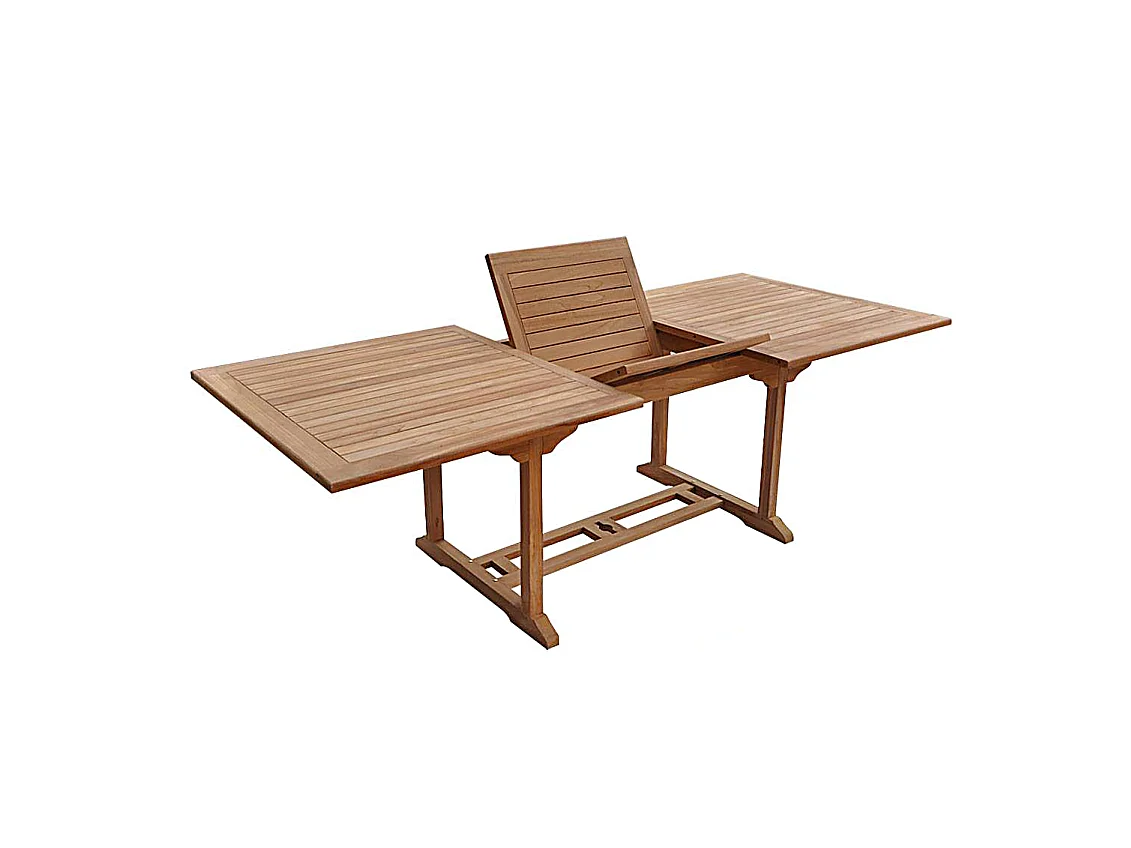 SALENTO - TABLE DE JARDIN EN TECK  - TABLE RECTANGULAIRE EXTENSIBLE - Table de Jardin 180 cm à 240 cm - 6 à 8 Personnes
