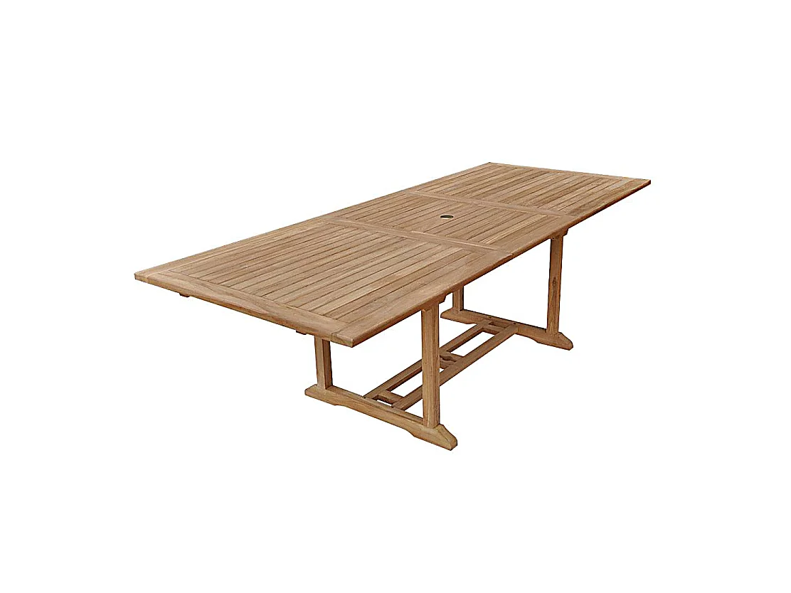 SALENTO - TABLE DE JARDIN EN TECK  - TABLE RECTANGULAIRE EXTENSIBLE - Table de Jardin 180 cm à 240 cm - 6 à 8 Personnes