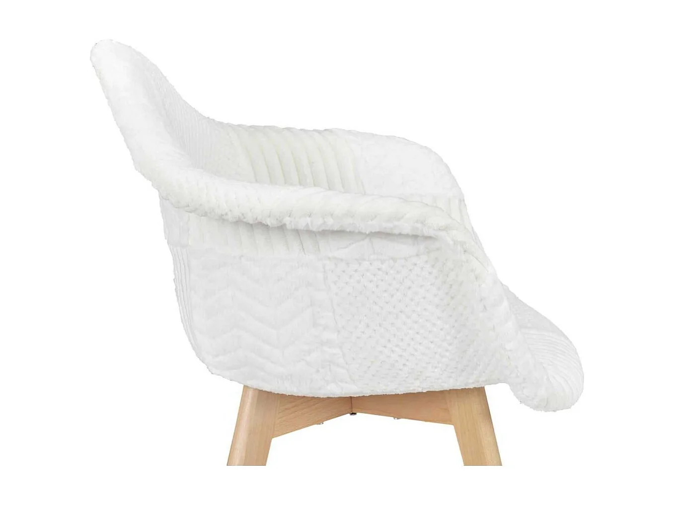 Fauteuil scandinave patchwork blanc