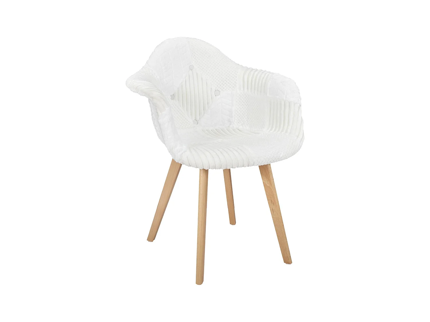Fauteuil scandinave patchwork blanc