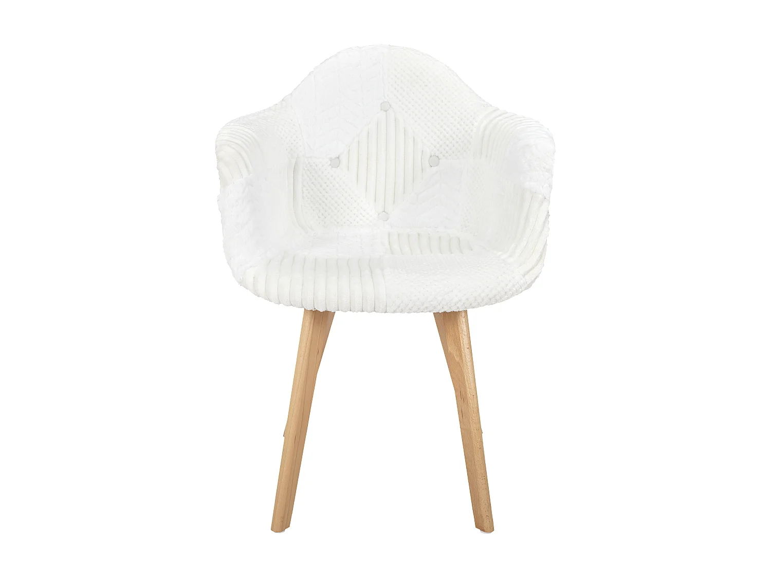 Fauteuil scandinave patchwork blanc