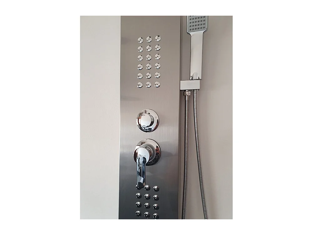 Fra9010 Colonne d'hydromassage 90 degrés satiné en acier inoxydable 18/10