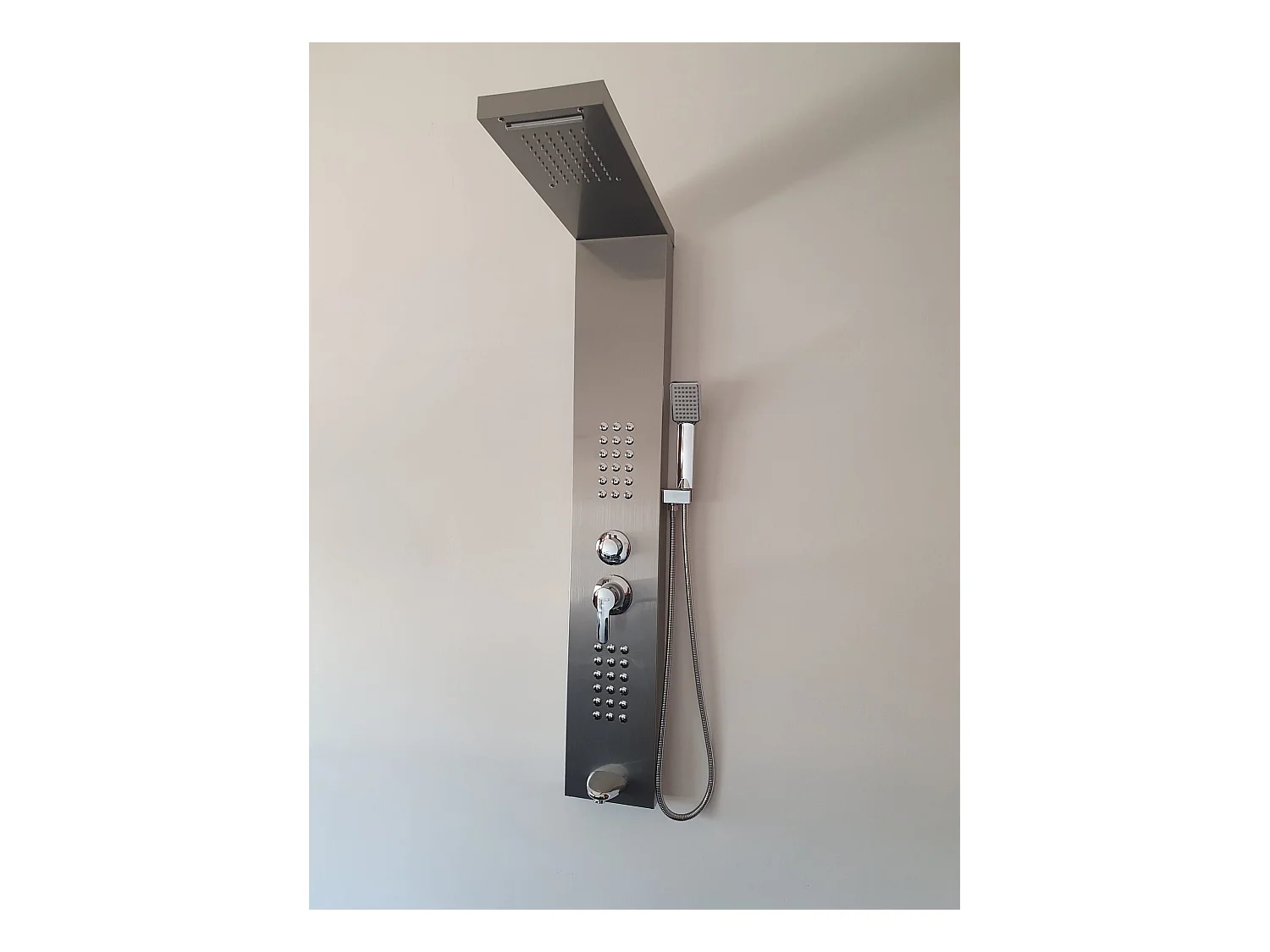 Fra9010 Colonne d'hydromassage 90 degrés satiné en acier inoxydable 18/10