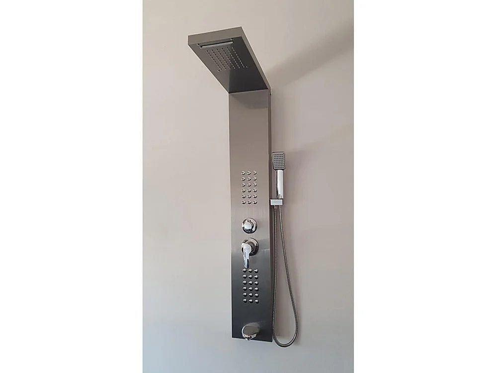 Fra9010 Colonne d'hydromassage 90 degrés satiné en acier inoxydable 18/10