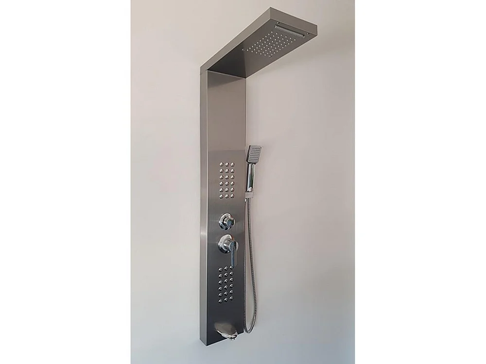 Fra9010 Colonne d'hydromassage 90 degrés satiné en acier inoxydable 18/10