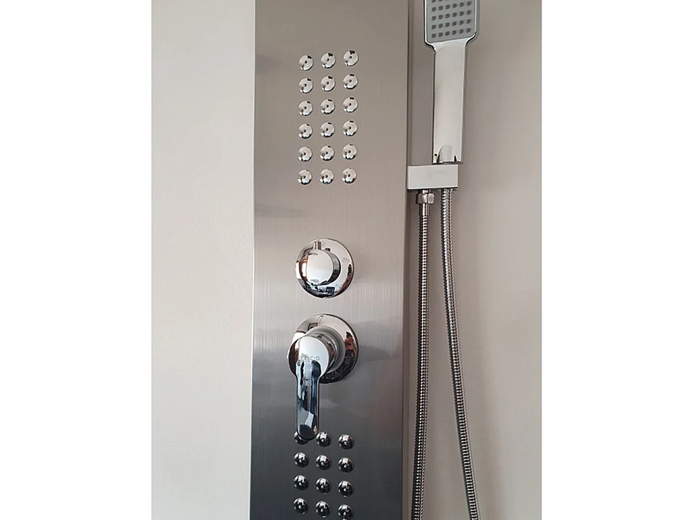 Fra9010 Colonne d'hydromassage 90 degrés satiné en acier inoxydable 18/10