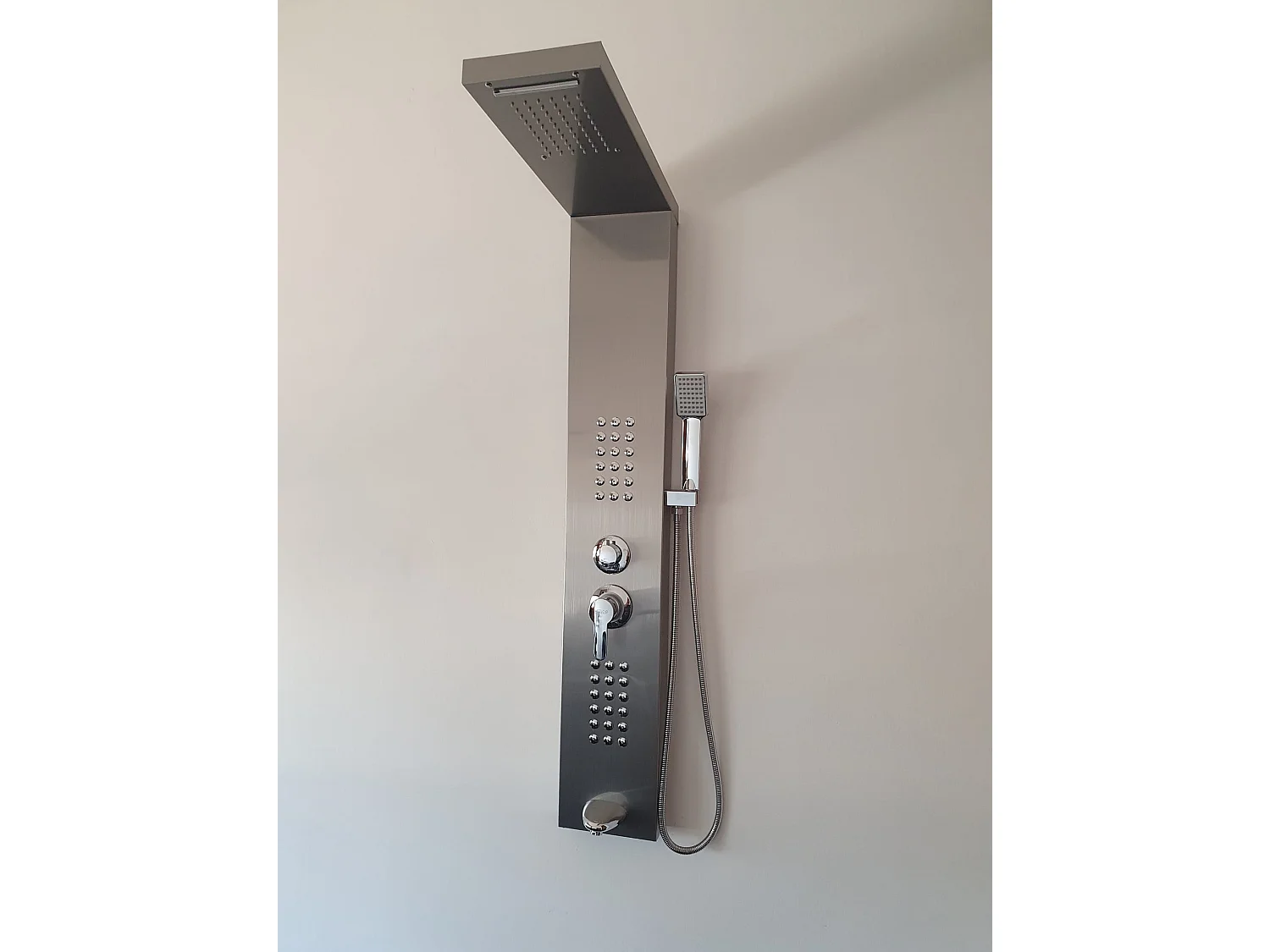 Fra9010 Colonne d'hydromassage 90 degrés satiné en acier inoxydable 18/10