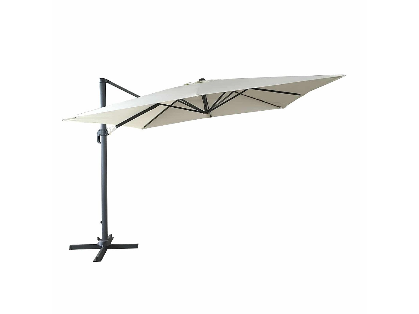 Ombrellone Parasole Da Giardino VONROC Premium Recanati 300cm Inclinabile Tessuto Upf50 Beige 84252496
