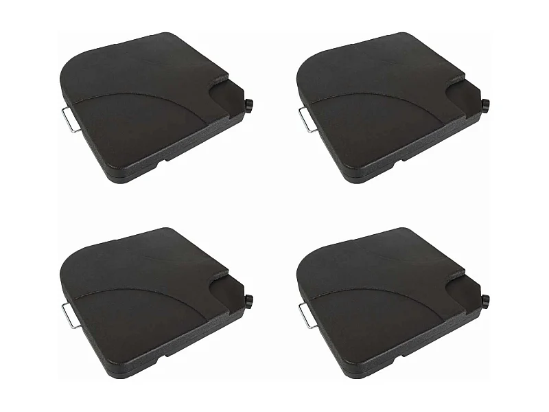 Conjunto 4 Bases de Parasol Chillvert 50x50x6 cm Fabricado en Resina de Alta Calidad y Resistencia Color Negro