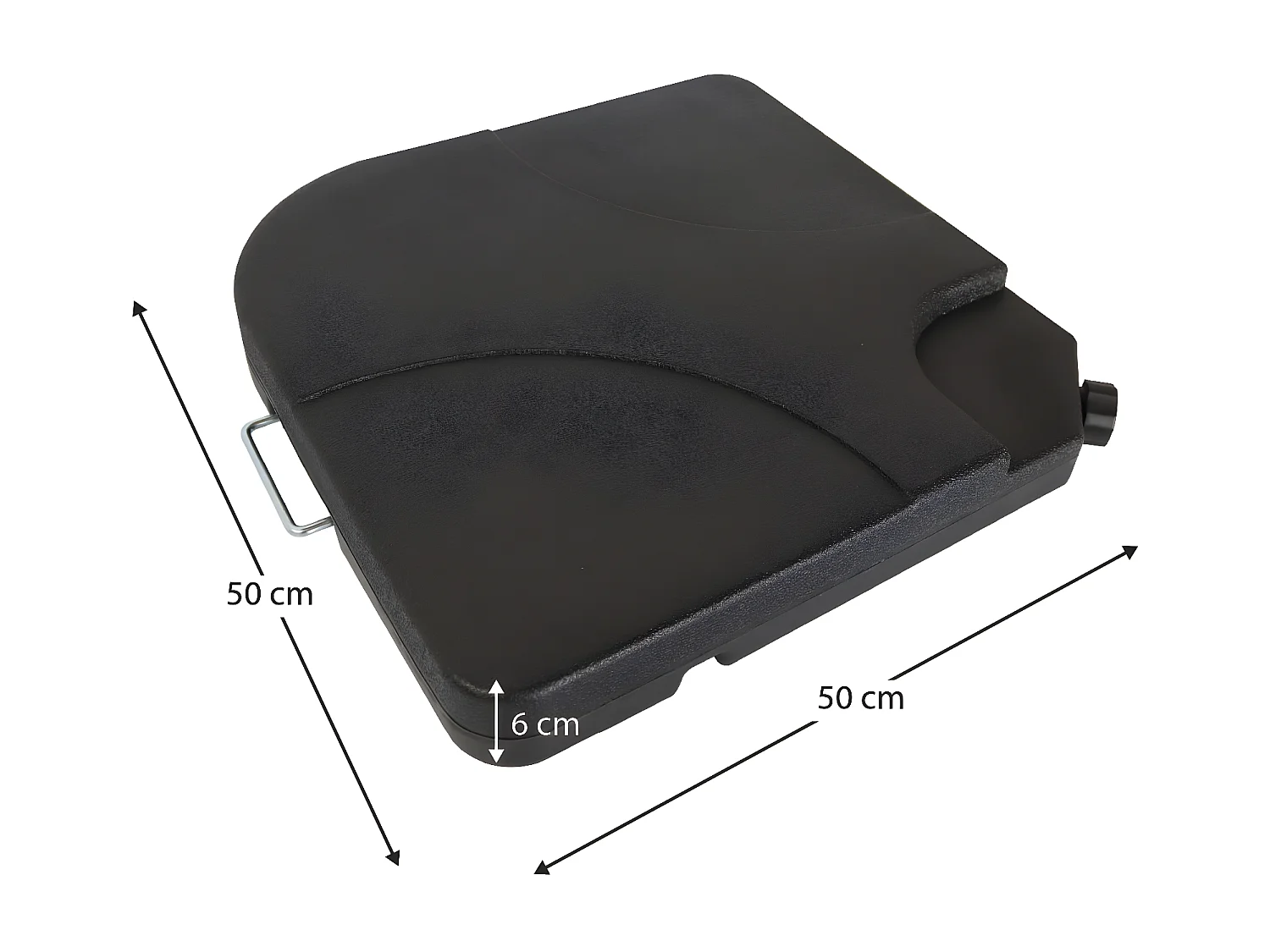 Conjunto 4 Bases de Parasol Chillvert 50x50x6 cm Fabricado en Resina de Alta Calidad y Resistencia Color Negro